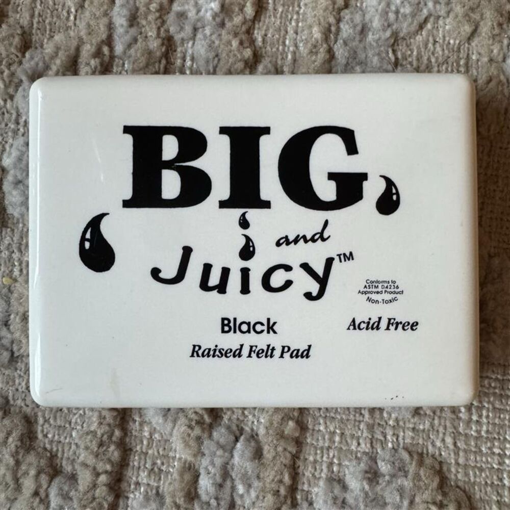 Ranger Big & Juicy Black Raised Felt Ink Stamp Pad Large 4.5" x 7.5"